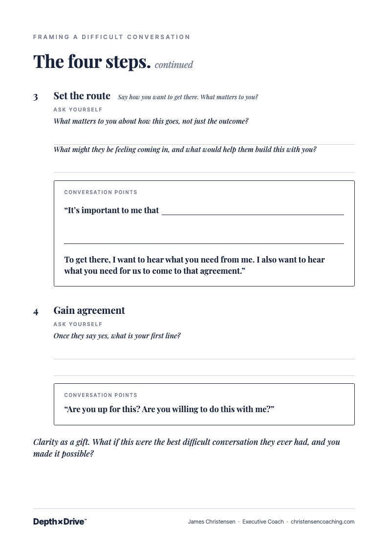 Guide page: The four steps, continued